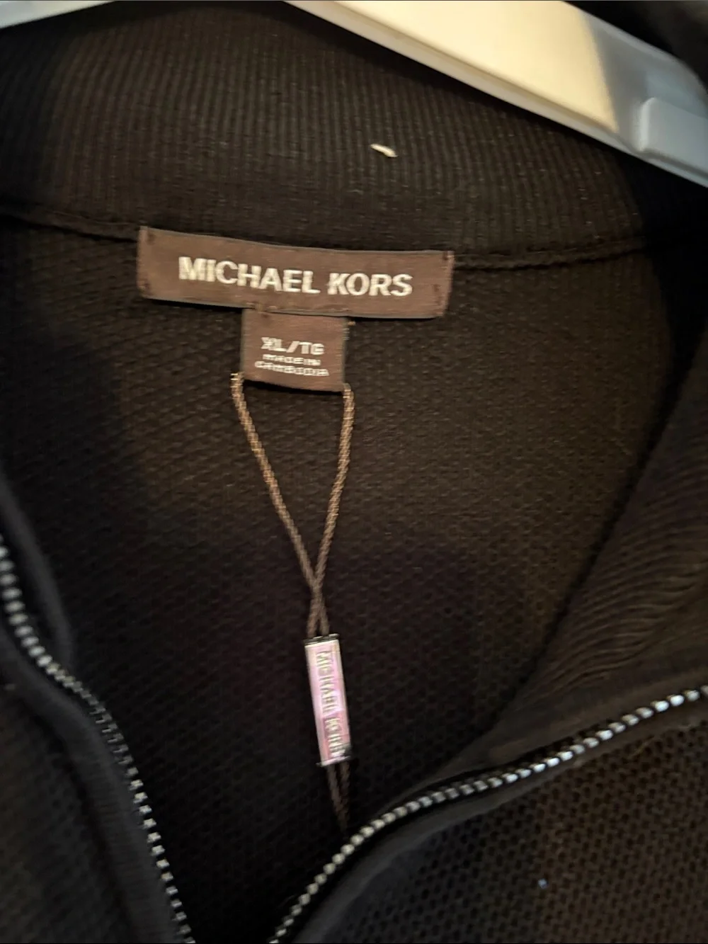 Michael Kors Men’s Black Quarter-Zip Sweater